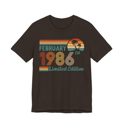 February 1986 Retro Sunset T-Shirt - Limited Edition Birthday shirt, Classic Birthday Gift
