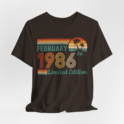 February 1986 Retro Sunset T-Shirt - Limited Edition Birthday shirt, Classic Birthday Gift