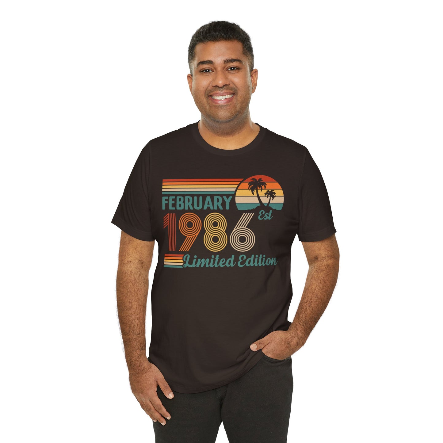 February 1986 Retro Sunset T-Shirt - Limited Edition Birthday shirt, Classic Birthday Gift