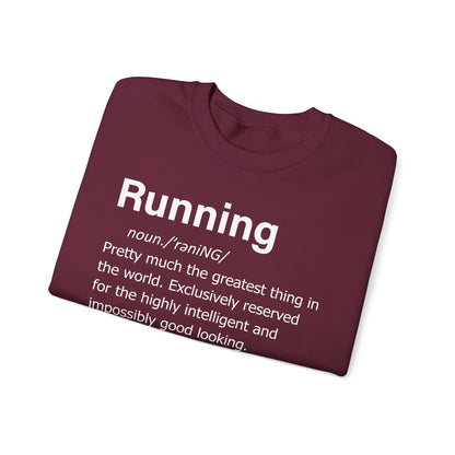 Running Definition Sweatshirt — Funny Runner Quotes, Fitness Humor Pullover Gift for Runners