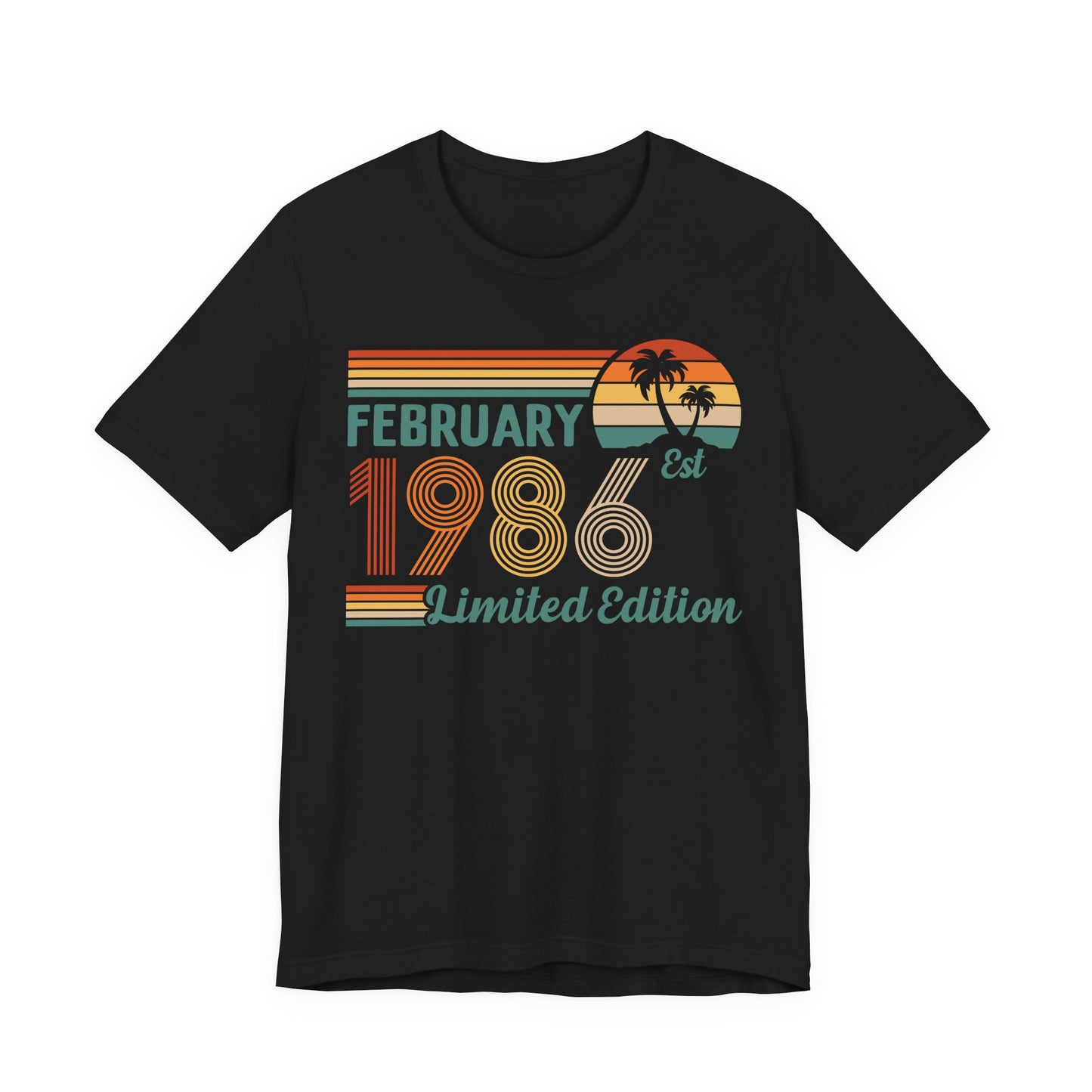 February 1986 Retro Sunset T-Shirt - Limited Edition Birthday shirt, Classic Birthday Gift