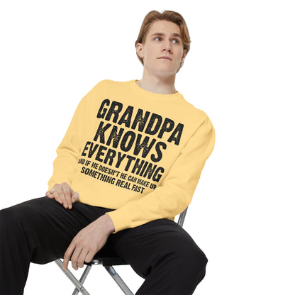Grandpa Knows Everything Sweatshirt – Funny Father’s Day Gift, Grandpa Quotes, Gift for Grandpa