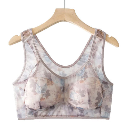Women's Vest Plus Size Most Comfortable Mesh Wireless Bra for Middle-aged & Elderly