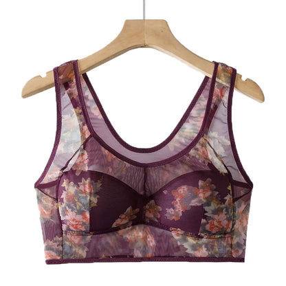 Women's Vest Plus Size Most Comfortable Mesh Wireless Bra for Middle-aged & Elderly