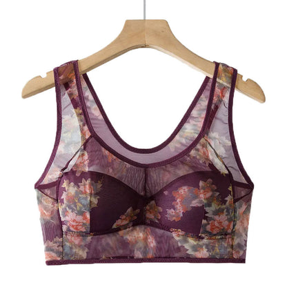 Women's Vest Plus Size Most Comfortable Mesh Wireless Bra for Middle-aged & Elderly