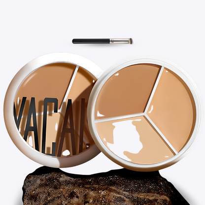 Waterproof Three-Color Concealer Palette – Full-Coverage & Moisturizing