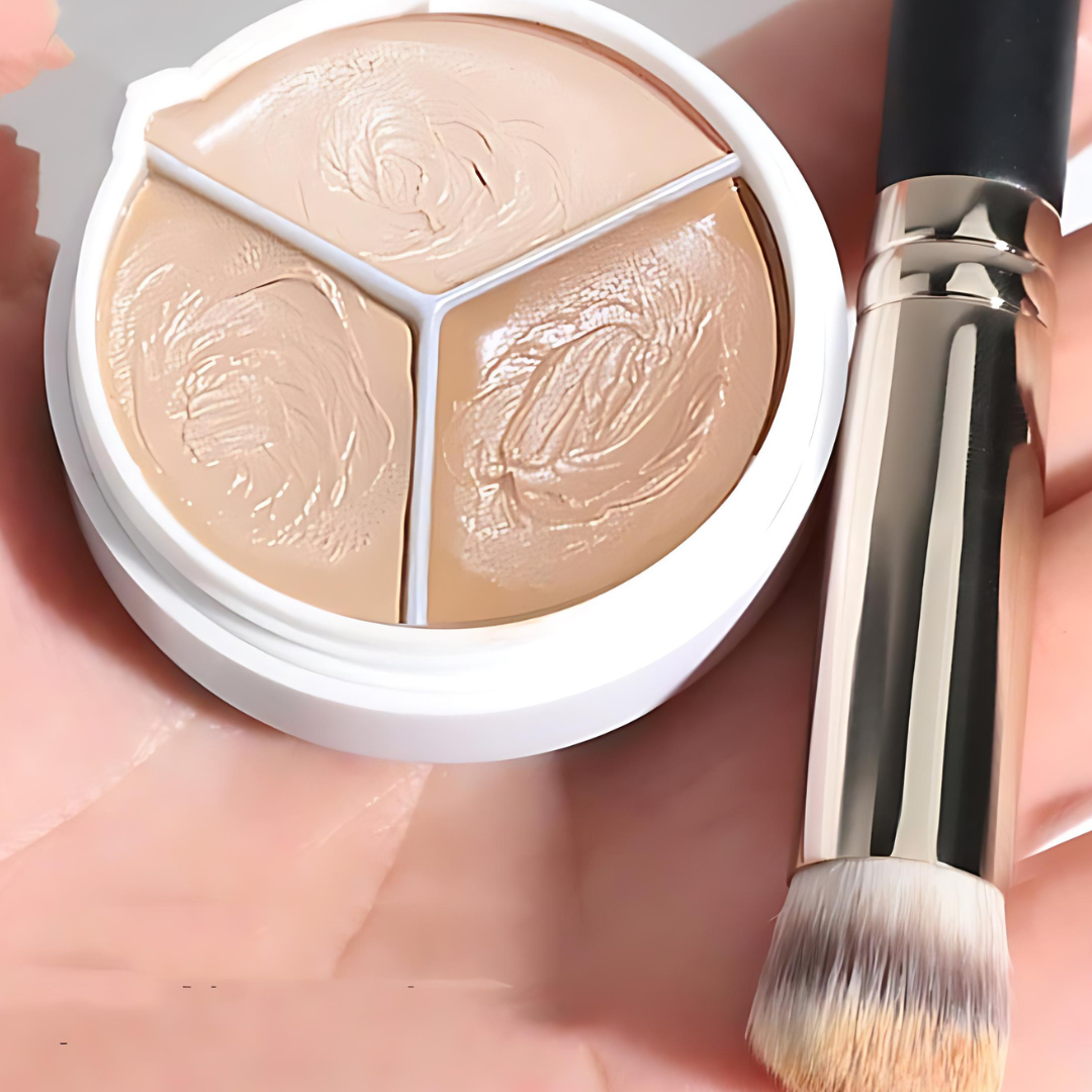 Waterproof Three-Color Concealer Palette – Full-Coverage & Moisturizing