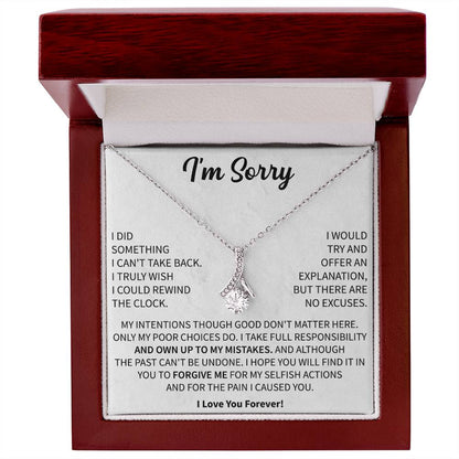 elegant apology necklace presented in a premium jewelry box