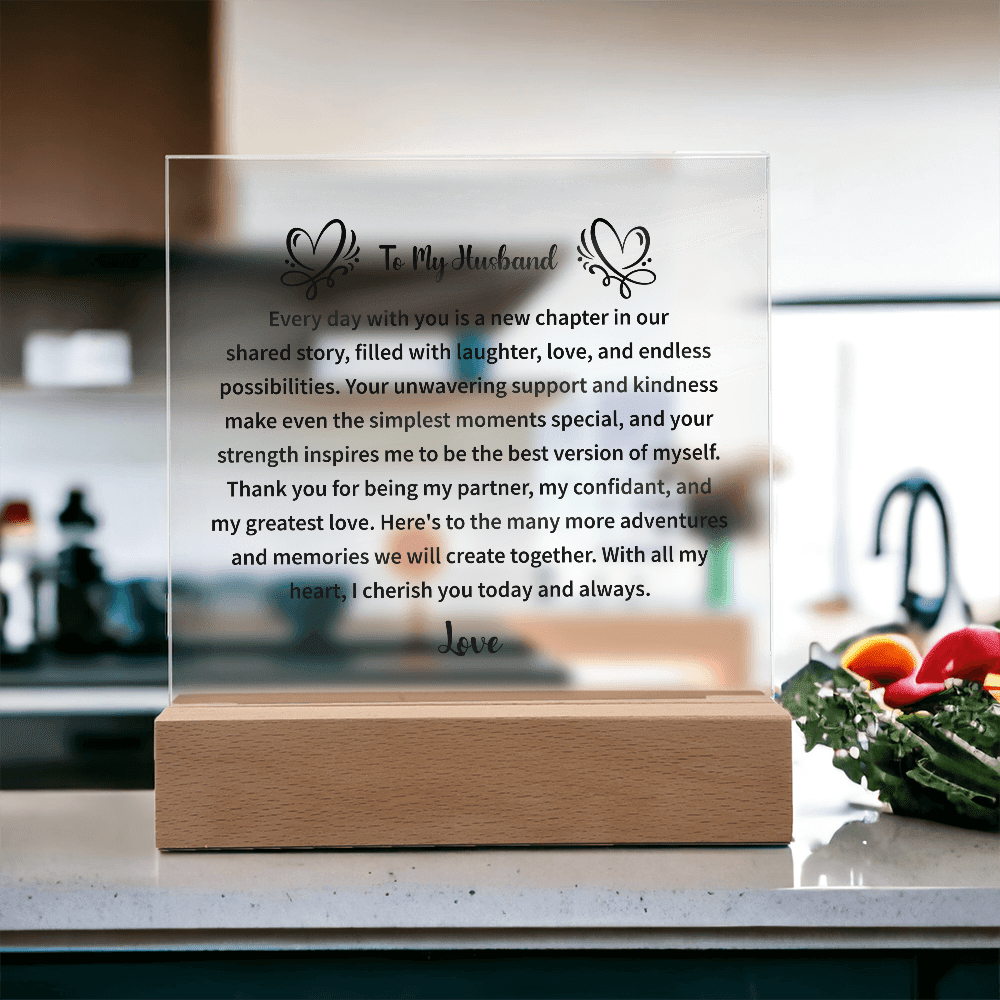 acrylic plaque gift showing appreciation and love for a beloved husband