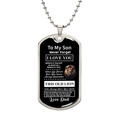 To my lovely son Luxury Graphic Dog Tag Necklace
