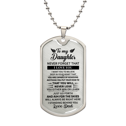 To my daughter Luxury Graphic Dog Tag Necklace