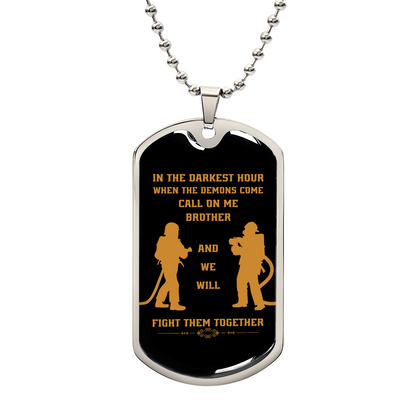 Firefighter Luxury Graphic Dog Tag Necklace