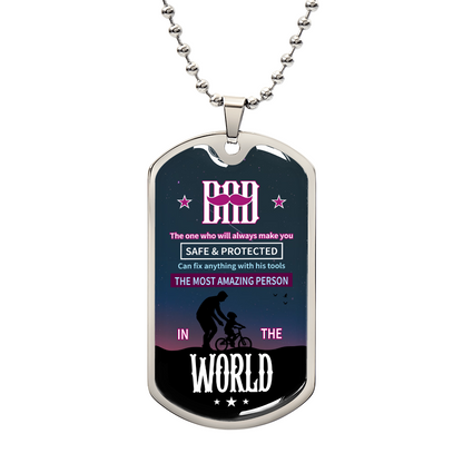 Dad Luxury Graphic Dog Tag Necklace