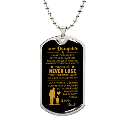 To my daughter Luxury Graphic Dog Tag Necklace