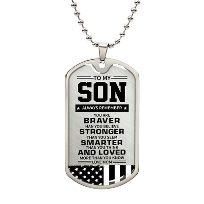 To my son - Luxury Graphic Dog Tag Necklace
