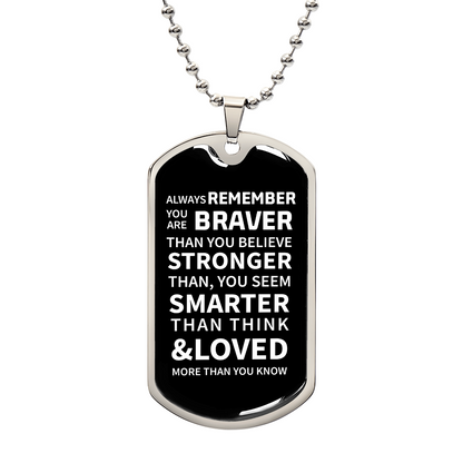 Braver Luxury Graphic Dog Tag Necklace