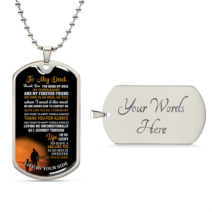 To my dad Luxury Graphic Dog Tag Necklace