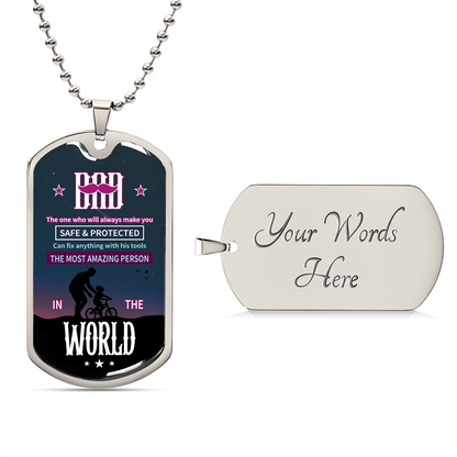 Dad Luxury Graphic Dog Tag Necklace