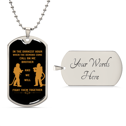 Firefighter Luxury Graphic Dog Tag Necklace