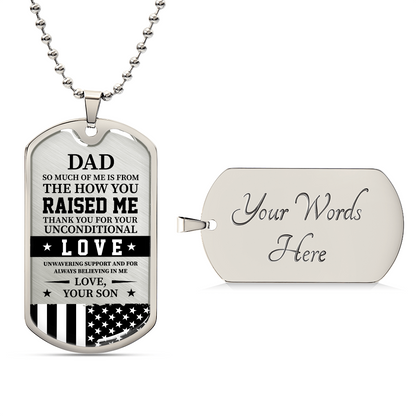 Dad Luxury Graphic Dog Tag Necklace