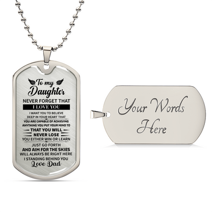 To my daughter Luxury Graphic Dog Tag Necklace