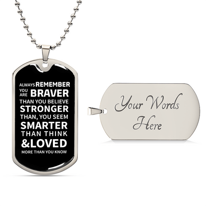 Braver Luxury Graphic Dog Tag Necklace