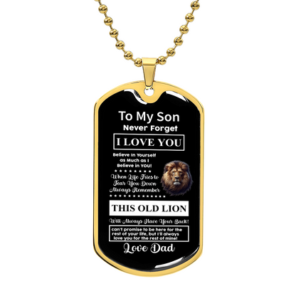To my lovely son Luxury Graphic Dog Tag Necklace