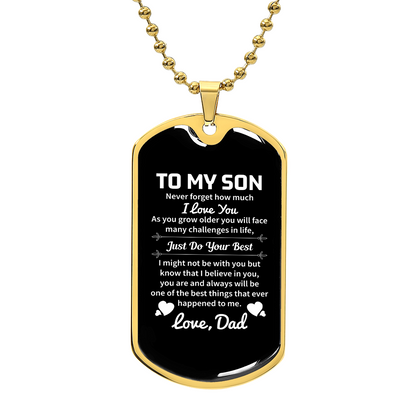 To my son Luxury Graphic Dog Tag Necklace