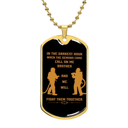 Firefighter Luxury Graphic Dog Tag Necklace