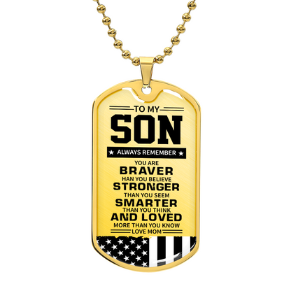 To my son - Luxury Graphic Dog Tag Necklace