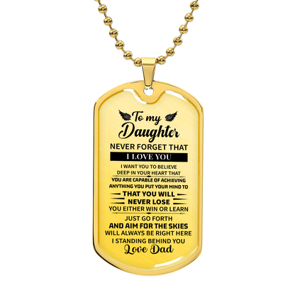 To my daughter Luxury Graphic Dog Tag Necklace