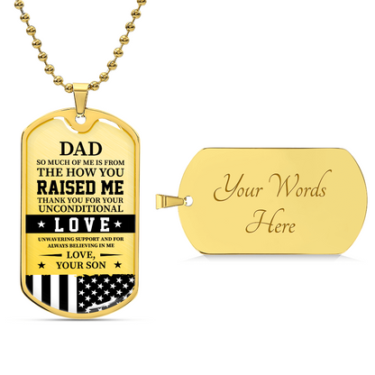 Dad Luxury Graphic Dog Tag Necklace