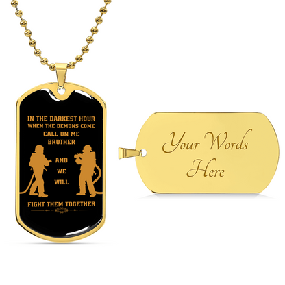 Firefighter Luxury Graphic Dog Tag Necklace
