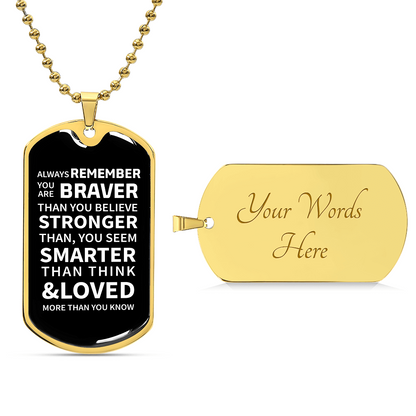 Braver Luxury Graphic Dog Tag Necklace