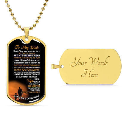 To my dad Luxury Graphic Dog Tag Necklace