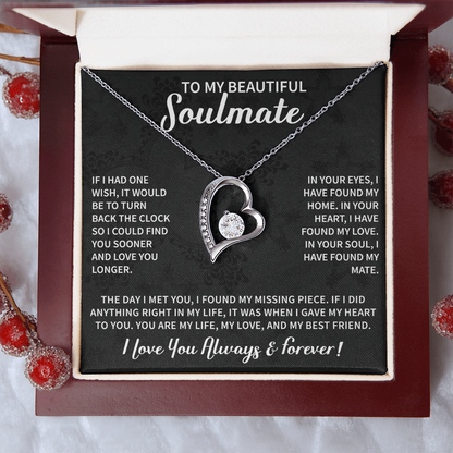 Beautiful Soulmate Necklace To My Beautiful Wife - My Future Wife Gift Soulmate Jewelry Forever Love Necklace