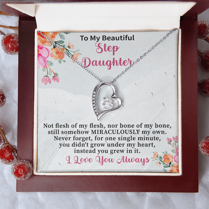 Stepdaughter Gifts from Stepmom Stepdad • Daughter Gift • Meaningful Jewelry for Women Girls • Mother Father to Stepdaughter Necklace