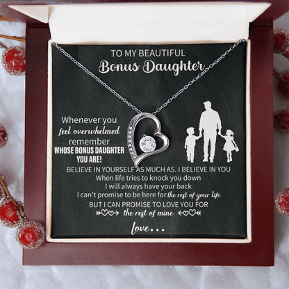 To my beautiful Daughter necklace From Mom, Heartfelt Message, Elegant Jewelry Box, Unique Mothers Day Keepsake, Beautiful Birthday Gift, Premium Mother Daughter Necklace