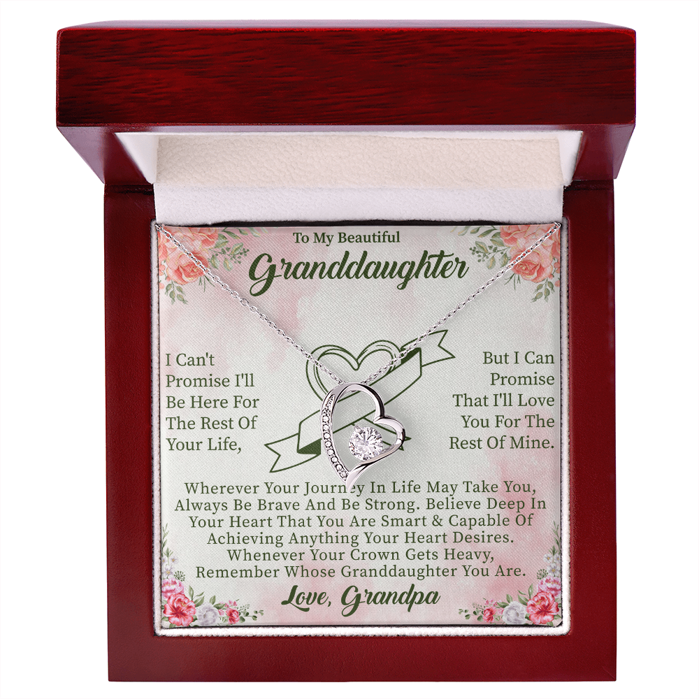 To My Beautiful Granddaughter Forever Love Necklace – Meaningful Gift from Grandparents – Birthday or Graduation Jewelry