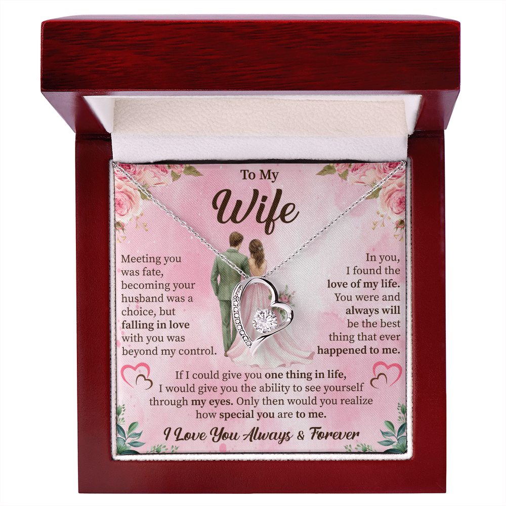To My Wife Forever Love Necklace – Romantic Gift for Wife – Anniversary, Birthday, or Valentine's Day Jewelry
