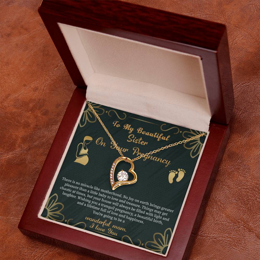 Pregnant Sister Gift For First Time Mom Gift, Pregnancy Necklace For Big Sister Reveal, Mom To Be Gift For Sister