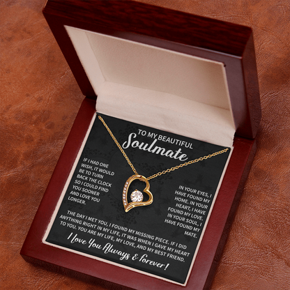Beautiful Soulmate Necklace To My Beautiful Wife - My Future Wife Gift Soulmate Jewelry Forever Love Necklace