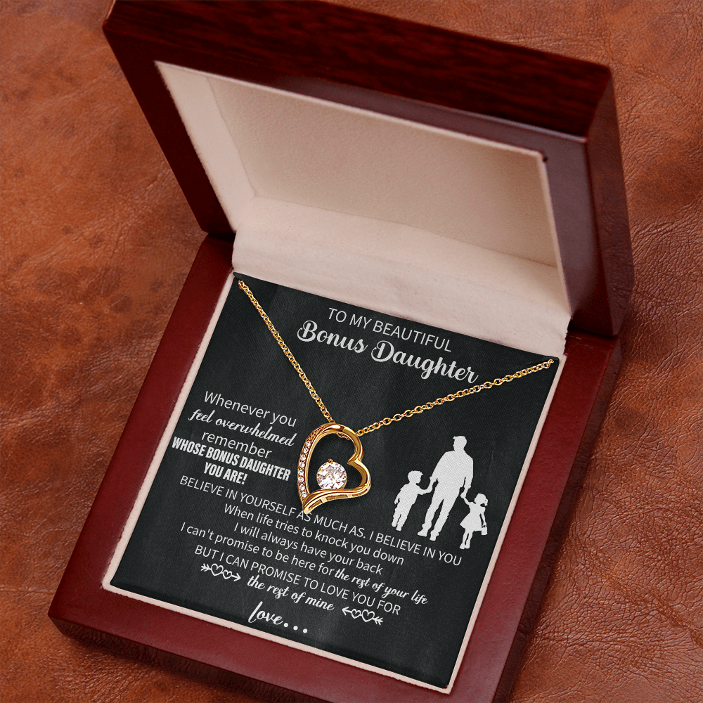 To my beautiful Daughter necklace From Mom, Heartfelt Message, Elegant Jewelry Box, Unique Mothers Day Keepsake, Beautiful Birthday Gift, Premium Mother Daughter Necklace
