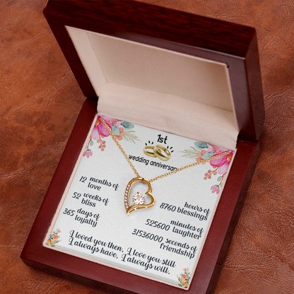 1st wedding anniversary Forever Love Necklace