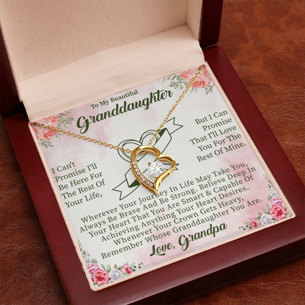To My Beautiful Granddaughter Forever Love Necklace – Meaningful Gift from Grandparents – Birthday or Graduation Jewelry