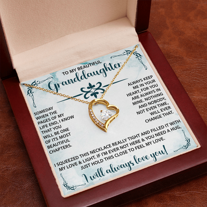 To My Beautiful Granddaughter Forever Love Necklace – Meaningful Gift from Grandparents – Birthday or Graduation Jewelry