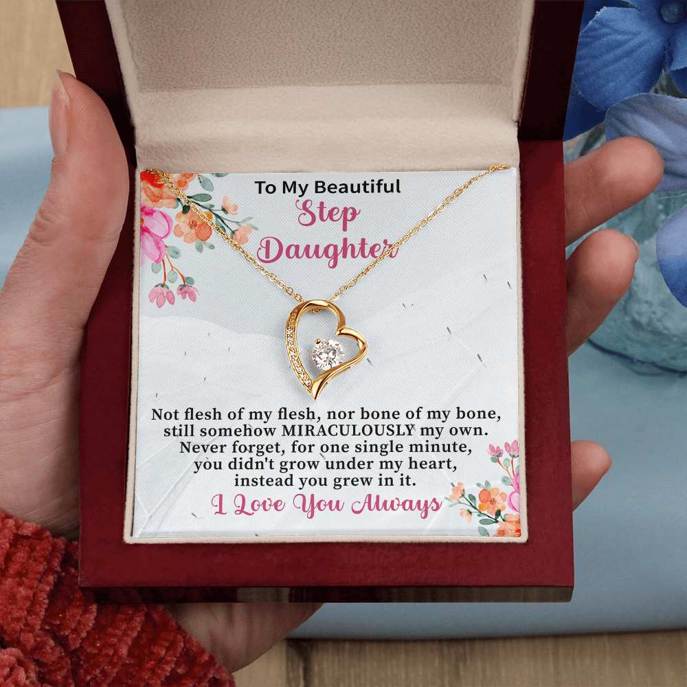 Stepdaughter Gifts from Stepmom Stepdad • Daughter Gift • Meaningful Jewelry for Women Girls • Mother Father to Stepdaughter Necklace