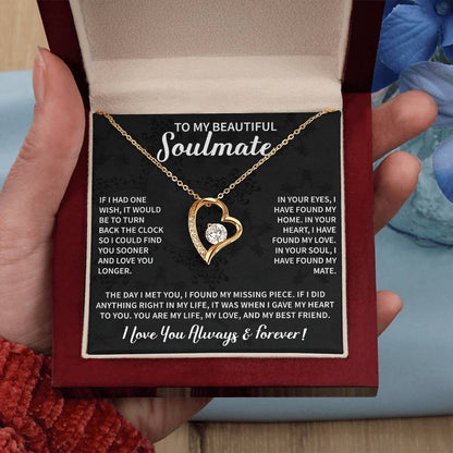 Beautiful Soulmate Necklace To My Beautiful Wife - My Future Wife Gift Soulmate Jewelry Forever Love Necklace