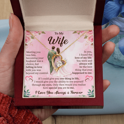 To My Wife Forever Love Necklace – Romantic Gift for Wife – Anniversary, Birthday, or Valentine's Day Jewelry