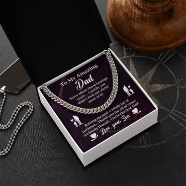 To My Amazing Dad Cuban Link Chain, To My Dad Gift, Dad Gifts from Daughter, Dad Gifts, Thank You Dad Gift, Father Necklace, Father's Day Gifts